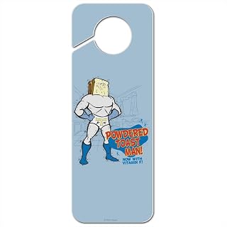 GRAPHICS & MORE Ren and Stimpy Powdered Toast Man Plastic Door Knob Hanger Sign
