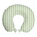 ABAKUHAUS San Valentino Cuscino da Viaggio, Romantic Patterns Cuore, Accessorio in Schiuma di Memoria per Viaggio, 30 cm x 30 cm, Pistacchio Verde Bianco