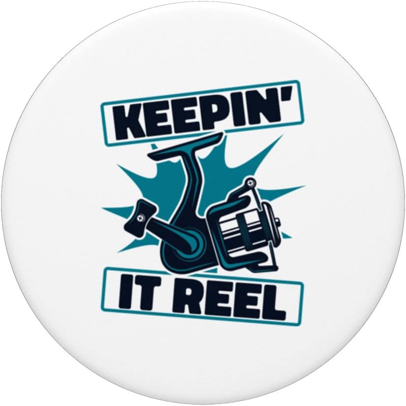 Keepin It Reel Boat Ice Fisherman Deep Sea Fly Fishing PopSockets Swappable PopGrip image 3