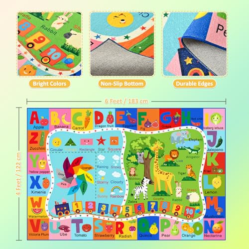 Tapete educativo para niños 4x6 ft miniatura 2