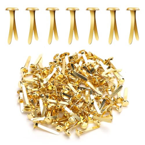 150 Trombones Travaux Manuels, 8x25mm Épingles Fendues à Tête Ronde Lisses et Brillantes Travaux Manuels Papier Attaches Parisiennes Scrapbooking Attaches...