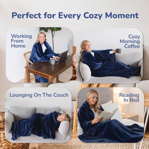 Image of Super Blanky Wearable Blankets for Women & Men, Graduation Day Gift for Her, Cozy Gifts for Women, Wife Birthday Gifts Ideas