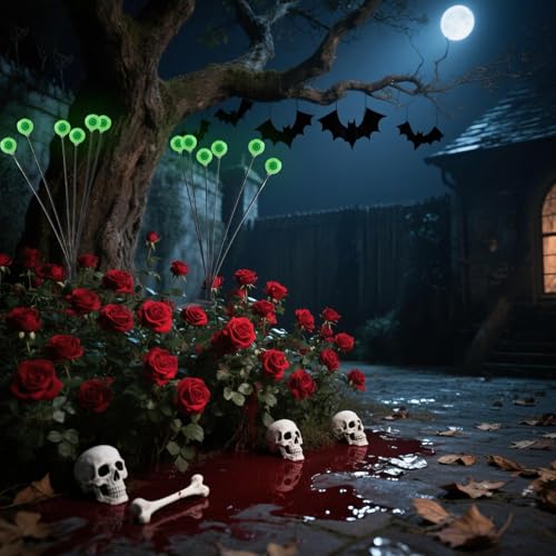 Luces de ojos de Halloween solares con efecto flotante para exterior 2