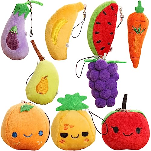 UZSXHJ Juguetes de Fruta de Peluche,Peluches para Niños,Nueve Simpáticos Peluches de Frutas y Verduras Regalos de Cumpleaños Muñecos Infantiles Almohadas para Dormir