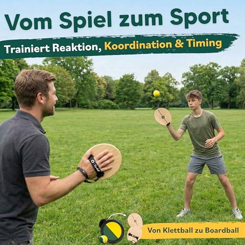 two46 Boardball | Klettballspiel war gestern - Das Neue Outdoor Spiel für Kinder & Erwachsene | Erfunden in DE - Alternative zu Badminton & Tennis | spannendes Strand- & Garten Spiel