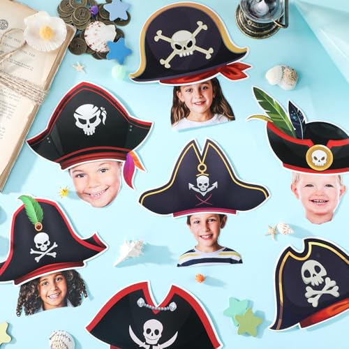 Image of gisgfim 80Pcs Pirate Cutouts Adventure Decorations Bulletin Board Skull Hat Paper Cut-Outs Classroom Decor for Boy Girl DIY Craft Photo Wall Kindergarten Preschool Back to School Party Favor Supply