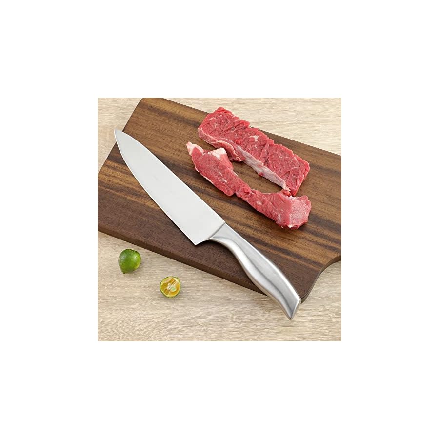 IsheTao-15-Piece-Premium-Kitchen-Knife-Set-With-Wooden-Block-High-Carbon-Stainless-Steel-Knife-Set-One-piece-Dishwasher-Safe-Kitchen-Knives-Set-Self-sharpening-Ergonomic-Handle Knife Sets for Kitchen with Block, 15 Piece Kitchen Knife Set, Ultra Sharp Chef Knife Set for Kitchen, High Carbon Stainless Steel Knife Block Set with Sharpener, Silver