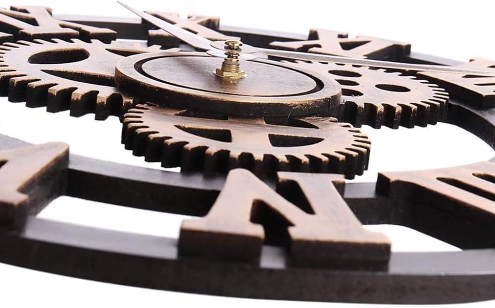 Reloj de pared grande de estilo industrial vintage, reloj de pared con diseño moderno 3D