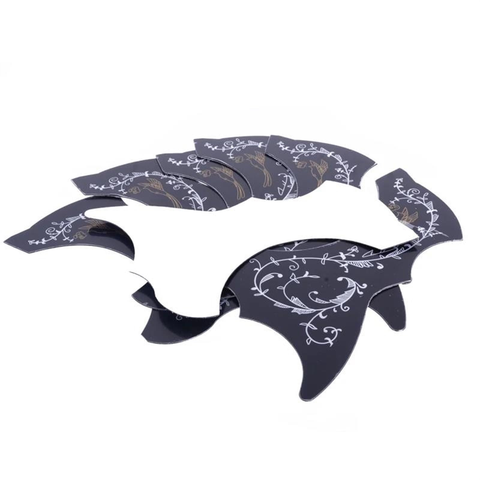 drewniana gitara Pickguard do gitary 10-pak maskownic do gitary akustycznej czarny wzór winorośli pasuje do maskownic 36 "37" 38 "39" gitarowych małych rozmiarów