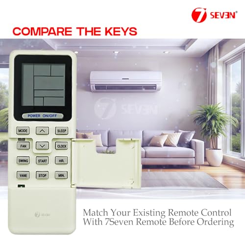 Image of 7SEVEN Compatible Voltas Ac Remote Original 433kHz Model 99 Suitable for Split, Window and Cassette Air Conditioner Match Existing Remote Control Key by Key to replicate Function of Original