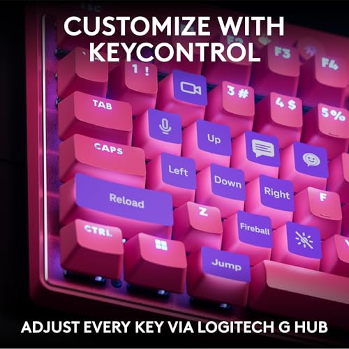 Image of Logitech G PRO X TKL Rapid (Tenkeyless) Wired Gaming Keyboard: Magnetic Analog Switches with Rapid Trigger, Lightsync RGB, Detachable USB-C Cable, Volume Roller & Media Buttons - Magenta