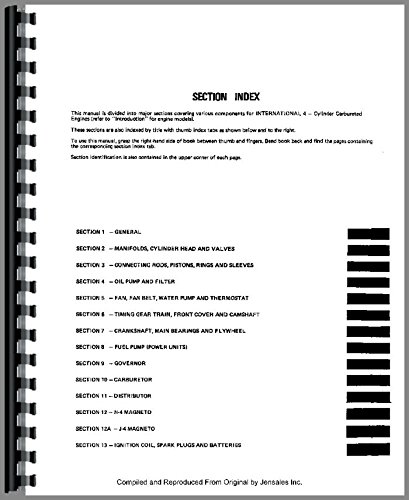 Service Manual International Harvester Super H Super HV Tractor      Plastic Comb