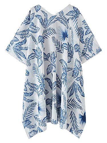 Loijon Mulheres Soltas Kimono Cardigan Frente Aberta Meia Mangas Impresso Slit Verão Xale Oversized