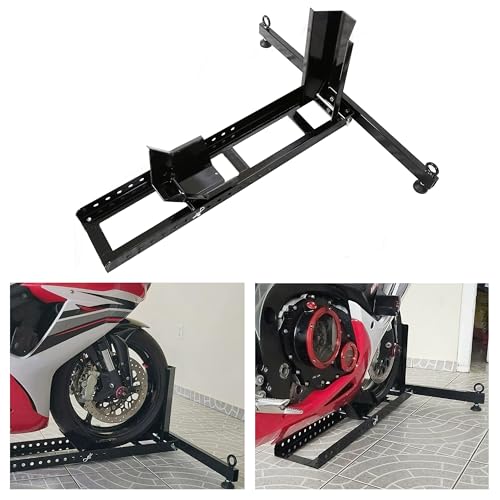 KUAFU Adjustable Motorcycle Wheel Chock Upright 1800lb Capacity Heavy Duty Motorcycle Stand Wheel Tire Chock