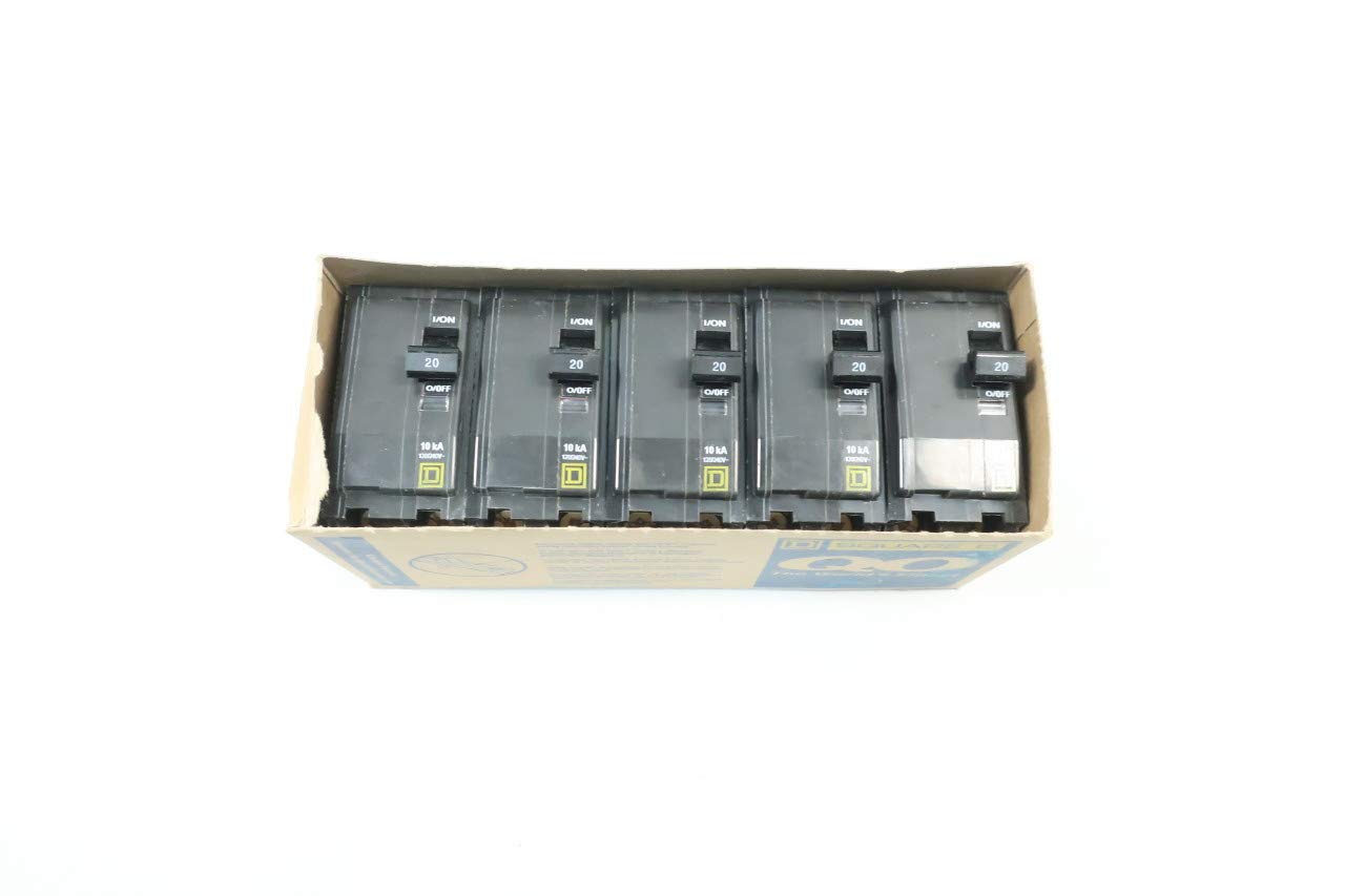 Box of 5 SQUARE D QO220 Circuit Breaker 2P 20A 120/240V-AC