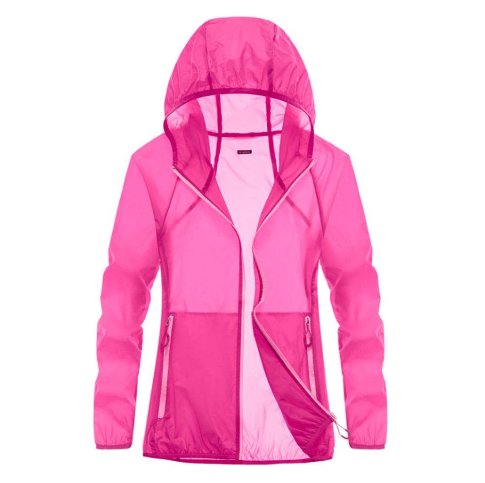 ElwowLady Girl Women Quick-Dry Soft Skin Foldable Windbreaker UV Jacket for Jogging, Running, Cycling, Camping, Hiking