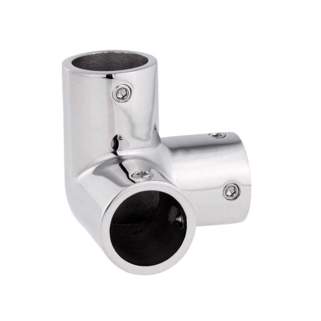 316 Acciaio Inox Marine Barca Rail Raccordo 3 Vie Angolo per 1" 25mm Tubo