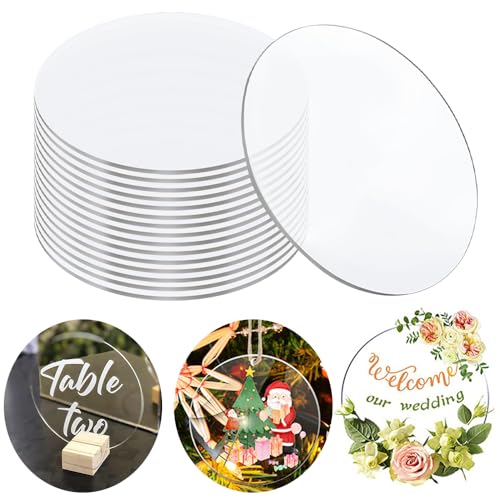 3 Dischi Acrilici Trasparenti &Oslash;24 Cm - Per Progetti Fai Da Te, Cornici E Decorazioni