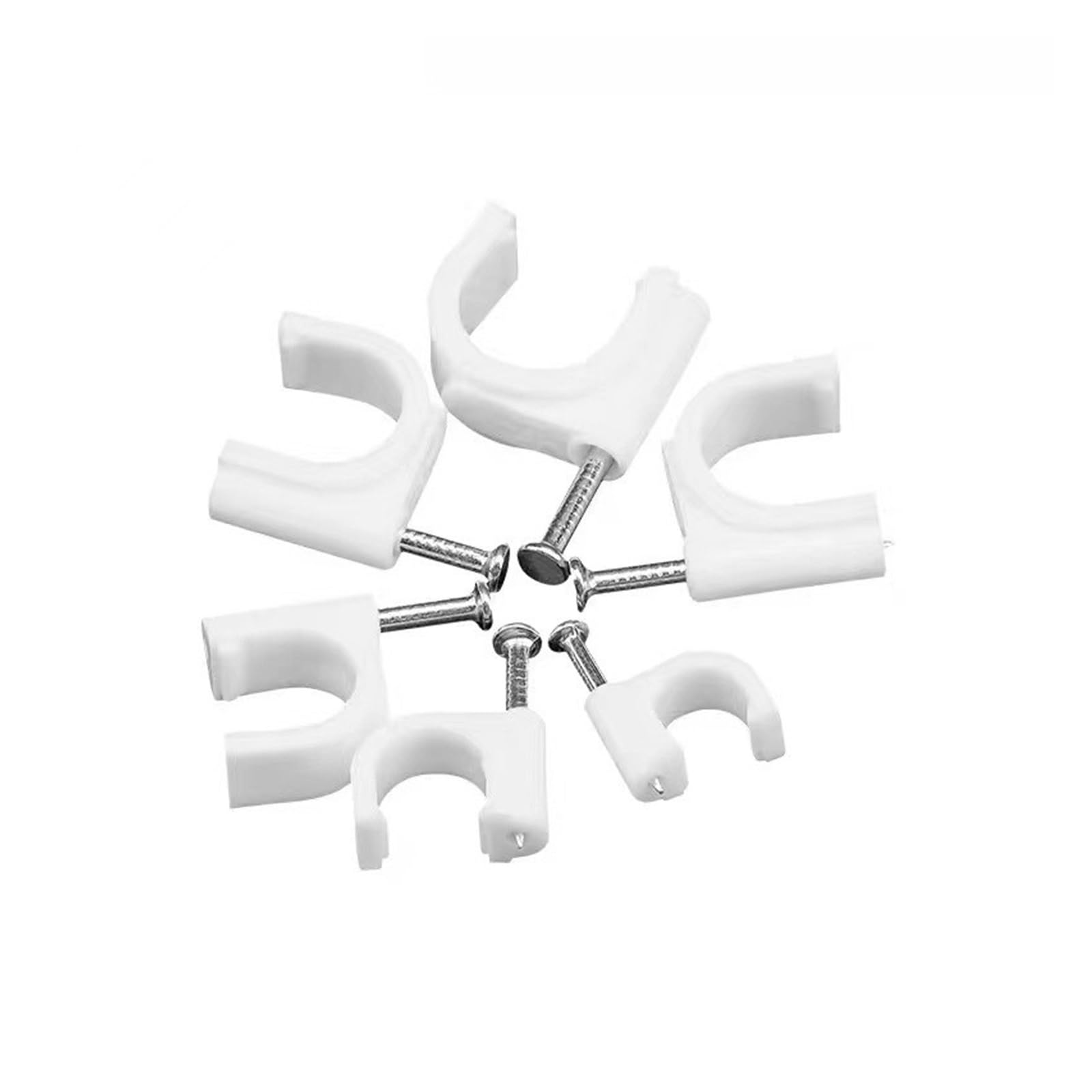 Gkirqvpe Round 6Mm Cable Clips ， Steel Nail Wire Clip Round And Square 4-10Mm Pack Of 100(Round 6Mm)