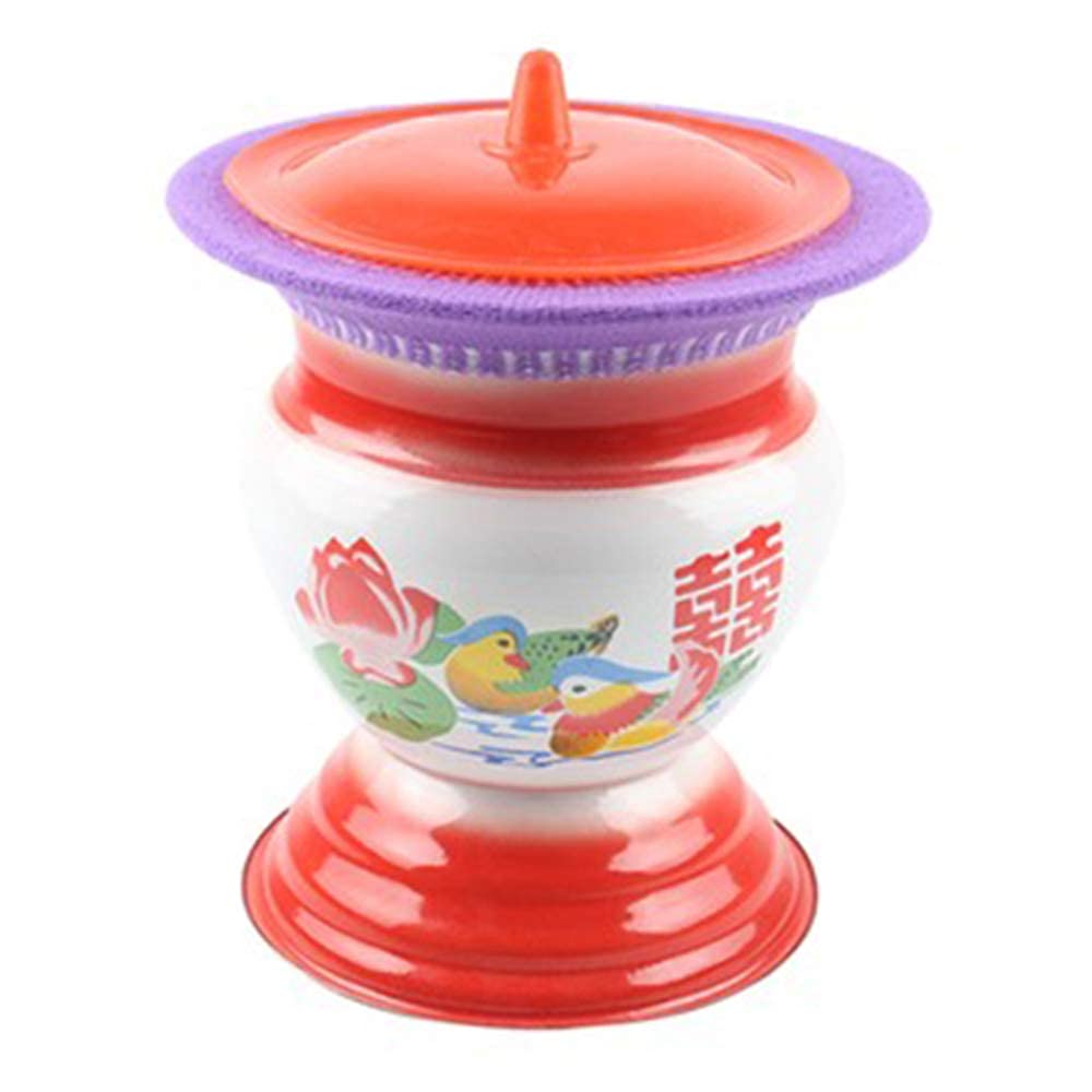 XBSXP Potty Urinals Enamel Spittoon Bedpans Toilet Portable Urine Bucket with Lid Chamber Pots Urinal Toilets,Suitable for Women, Elderly, Children