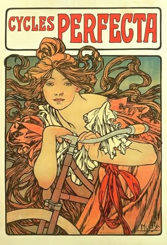 Peinture Poster Impression Tableaux Graffiti Chute d'Alphonse Mucha haut de gamme