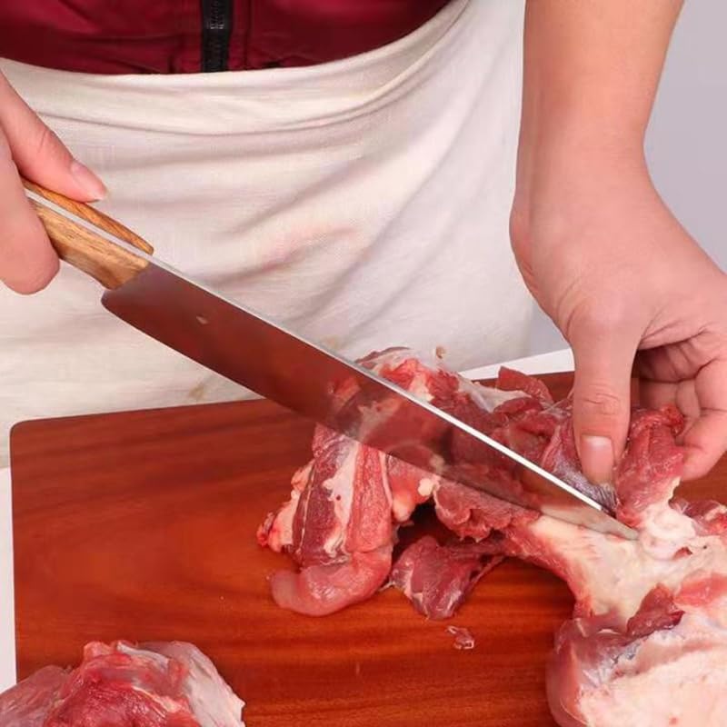 Image of Machado German High Carbon Stainless Steel Conical Edged Cleaver, Peeling, Paring, Boning Knives, Suitable for Cutting Vegetables, Fish, etc for Kitchen, Hotel, Restaurants - 12 in