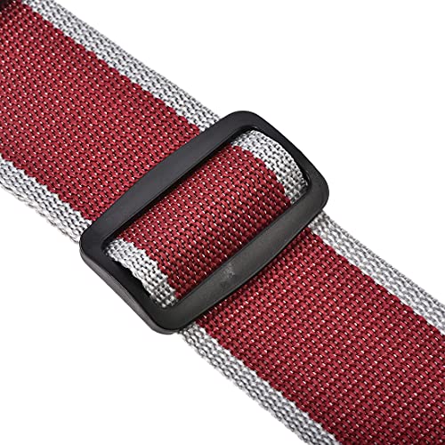 Image of uxcell Luggage Strap Suitcase Belt with Buckle Label, 2x78 2Mx5cm Adjustable PP Travel Bag Packing Accessory, Red Gray