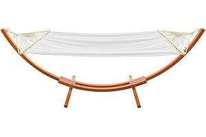 Hammock Stand Bamboo Wood Arc Stand with Double Hammock