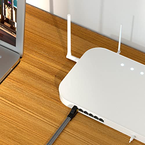 YSONG Cat 8 Ethernet Cable 6 FT, Nylon Woven High Speed Cat8 Network Cable LAN Cable Wire, SFTP RJ45 40Gbps 2000Mhz Ethernet Cable Patch Cord, Indoor Outdoor for Modem/PS3/4/5/Xbox/Router/Gaming/PC