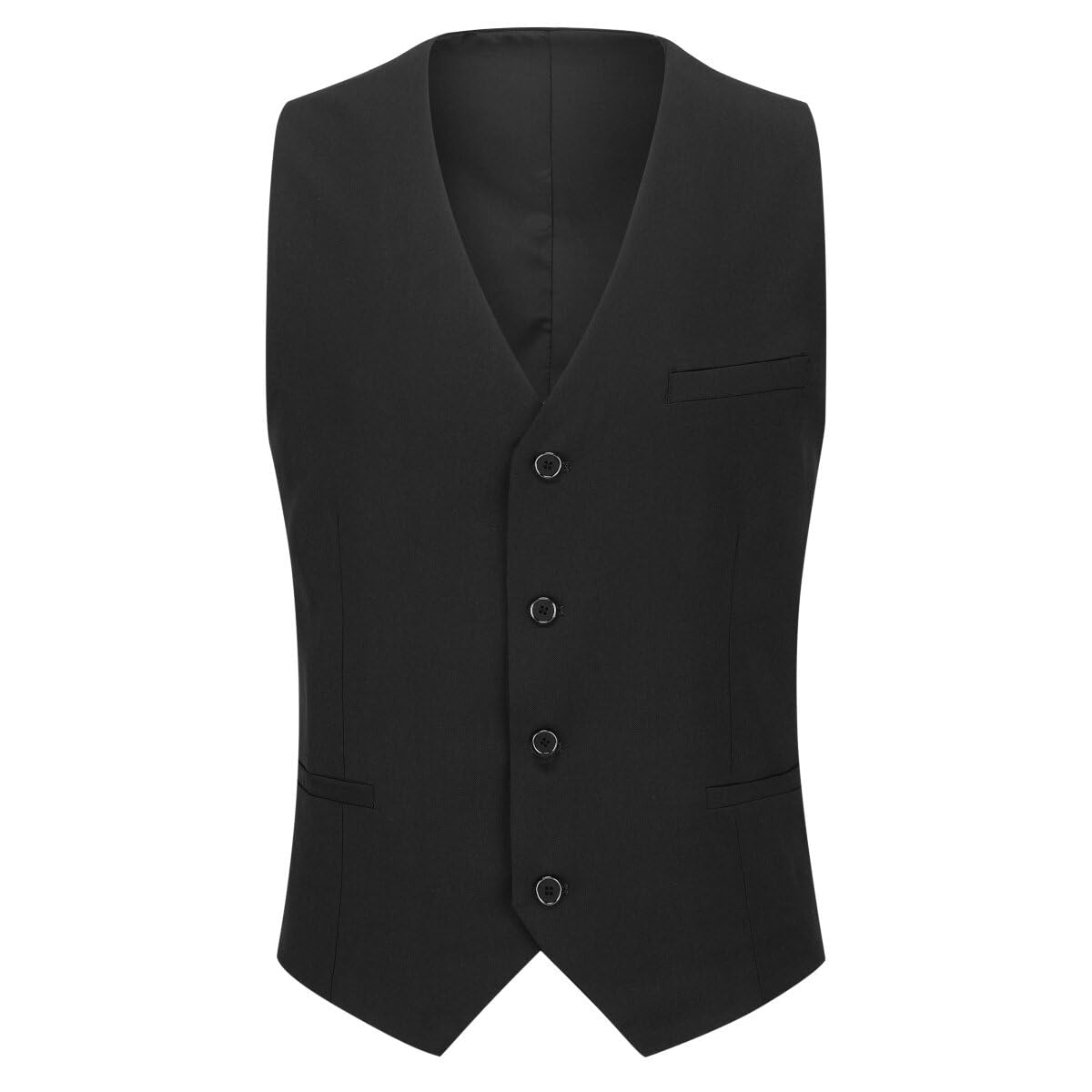 YOUTHUP Abito da Uomo Slim Fit a 3 Pezzi con Risvolto a Scialle Elegante Giacca da Smoking da Sposa con Gilet,Nero,L