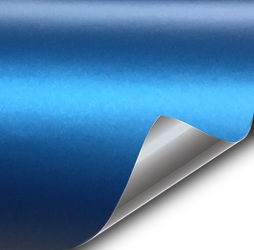 VViViD Semi-Gloss Satin Metallic Blue Automotive Vinyl Wrap Roll (50ft x 5ft)