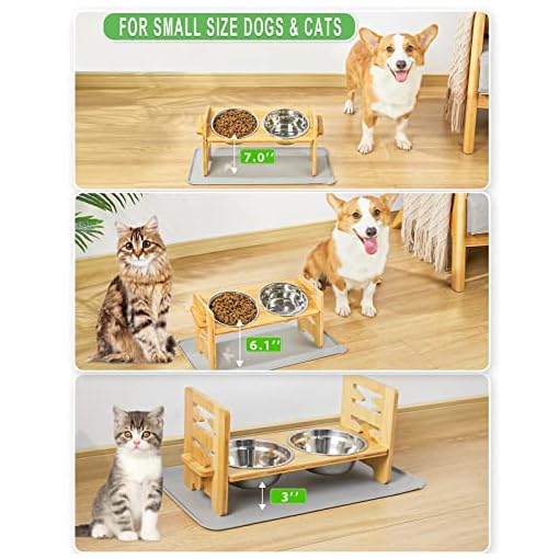 Upgrated 6 Heights Elevated Dog Bowls, Adjustable Raised Dog Bowls