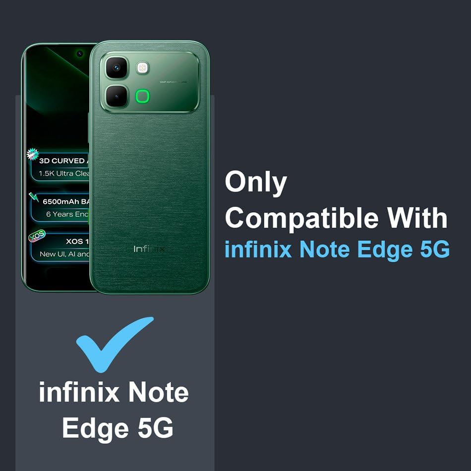 Image of Fashionury Crystal Clear Case for Infinix Note Edge 5G | Yellowing Resistance | Transparent TPU Silicone | Raised Camera Lips | Slim Transparent Cover