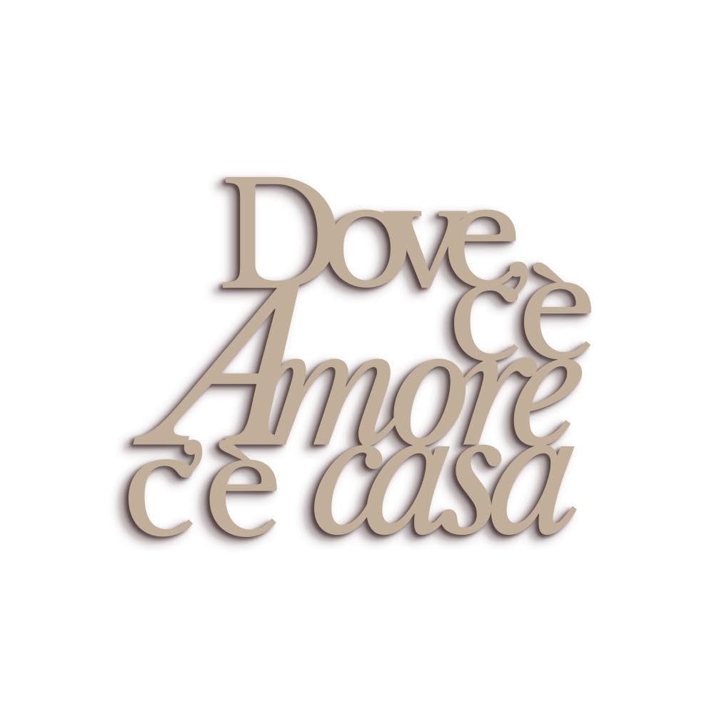 Letras de madera para colgar en la familia, donde hay amor, hay casa, decoración de madera de pared, decoración moderna para la casa, Made in Italy