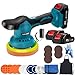 Cordless Buffer Polisher with 2x21V Rechargeable Batteries, 6IN Car Buffer Polisher with 8 Variable Speed 2800-5500RPM & 21PCS Attachments, Cordless Polisher for Car Detailing/Sanding/Scratch Removing