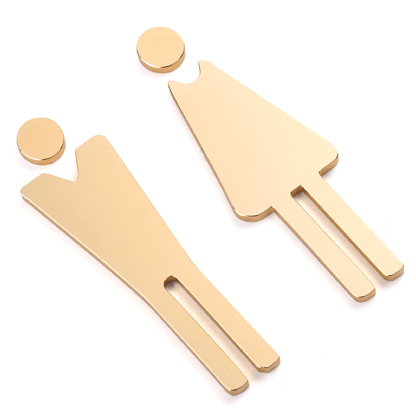 VNVFJKLO restroom sign, Men's and Women's Restroom Signs, Brushed Aluminum, Bathroom Door Sign Decor, for Offices, Businesses, and Restaurants(B)