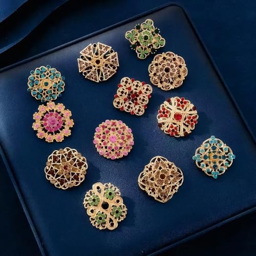 Image of 12 /36 Pieces Wedding Bouquet Brooches for Women Fashion, Rhinestone Bulk Flower Brooch Pins for Crafts
