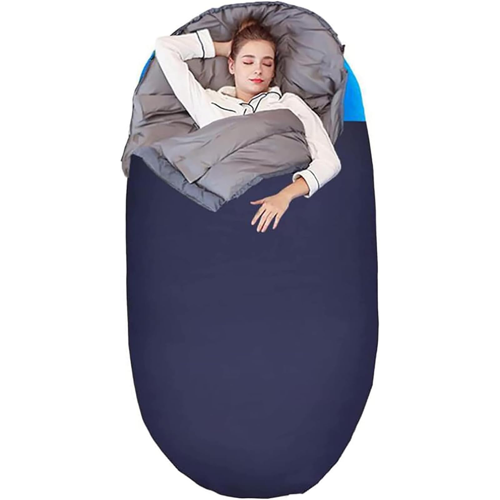 McbeAn Saco De Dormir Ultraligero para Exteriores, Saco De Dormir De Plumas En Forma De Huevo, Cálido Y Transpirable, Espacio Espacioso, para Clima Frío De Invierno, Camping, Senderismo En Clima Frío