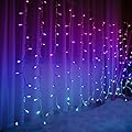Bolylight Plug in Curtain Lights for Bedroom with 8 Flash Modes Girls Room Decor Ombre String Lights Fairy Wall Lights 192 LED for Bunk Beds Indoor Wedding Party Christmas Multicolor