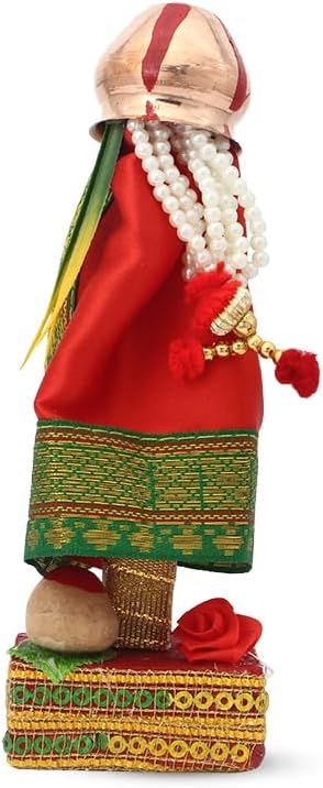 VEDIC VAANI Readymade Gudi Padwa Set/Maharashtrian Festival Gudi Padwa Stand/GudiPadwa Decoration Showpiece with Copper Vessel/GudhiPadwa Gift/Gudhi Padava Puja Decor (Mini Gudi) (Size -2)