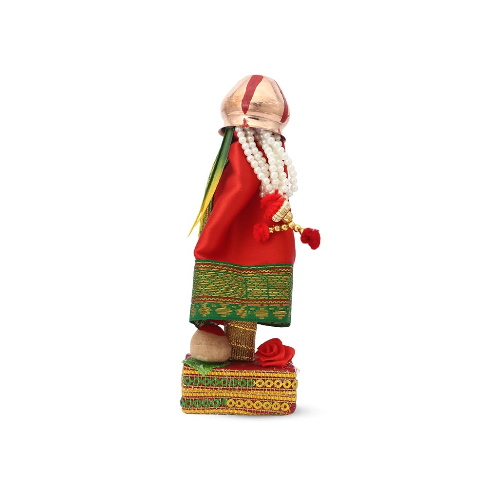 VEDIC VAANI Readymade Gudi Padwa Set/Maharashtrian Festival Gudi Padwa Stand/GudiPadwa Decoration Showpiece with Copper Vessel/GudhiPadwa Gift/Gudhi Padava Puja Decor (Mini Gudi) (Size -2)