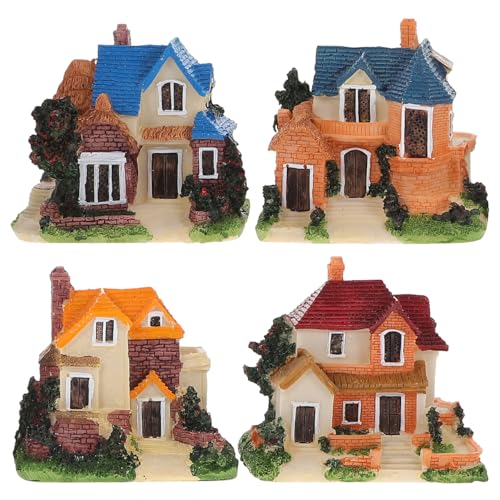 DOITOOL Gingerbread House 4pcs Miniature Houses Mini Fairy Cottage House
