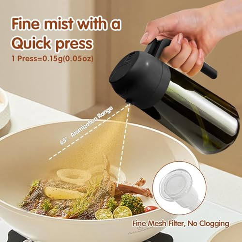XBllcyiv 16oz 470ml Glass Olive Oil Sprayer for Cooking 2 in 1 Olive Oil Dispenser for Kit - image 5