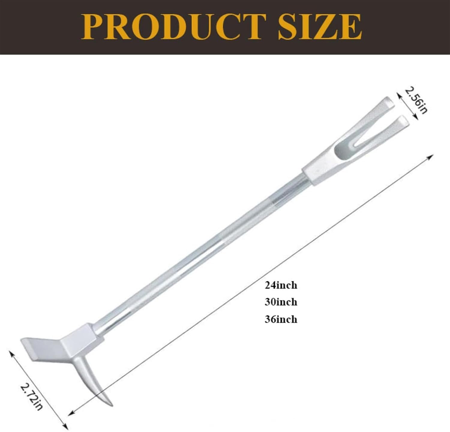 Herramienta Halligan Bar, Palanca de Rescate de Emergencia de 61cm/78cm/91cm, Extractor de Clavos de Acero Forjado con Pica y Horquilla en la Cabeza, Palanca de Demolición para Trabajo de Resca 910mm