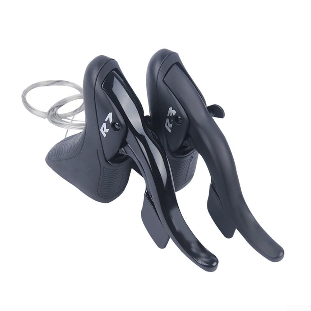 Par de palancas de cambio de bicicleta de carretera compatible con modelos R2 R3 R5 R7, construido con aleación de aluminio y ABS para uso a largo plazo y cambio de marcha suave durante los paseos (R2