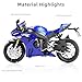 Risopen 1:12 Motorcycle Model Toy for Honda CBR 1000R Metal Die-cast with Plastic Motorcycle Model No Assembly Required Mini Finished Moto Gift for Adult（Blue）