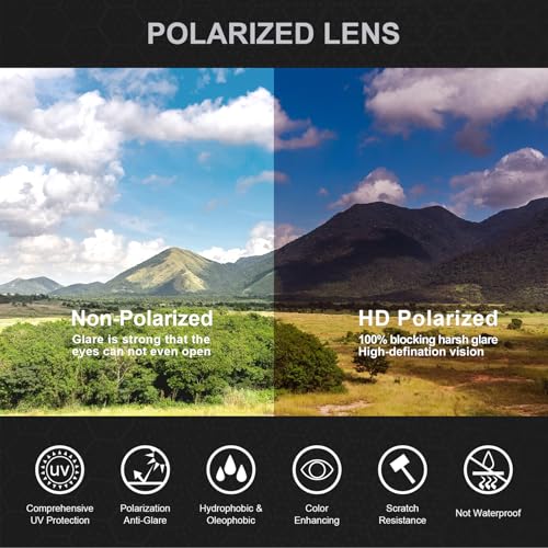 Image of STGATN Polarized Sunglasses for Men and Women, UV400 Protection Trendy Retro Sun Glasses for Driving Outdoor Hiking Fishing