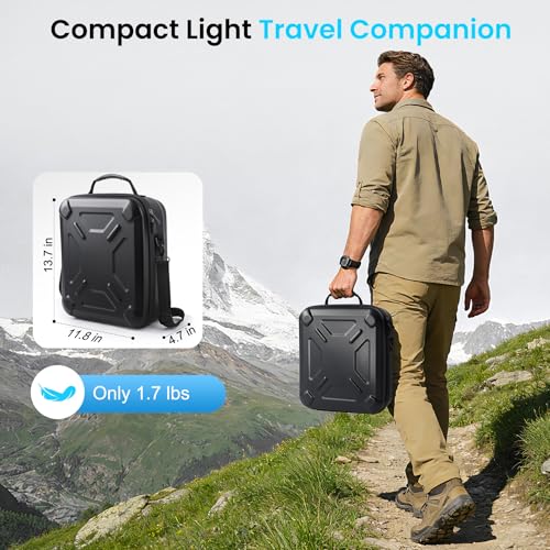 Image of Datop Starlink Mini Case,Ultra-Light Portable Storage Waterproof,Shockproof EVA for Starlink Case,Dual Carry Options for Starlink Mini Accessories,Portable for Outdoor Travel,Camping and RVing,Black