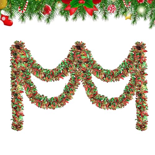 Weihnachts-Lametta – ABS 200x9cm | Glitzernde Lametta-Girlande Dick...
