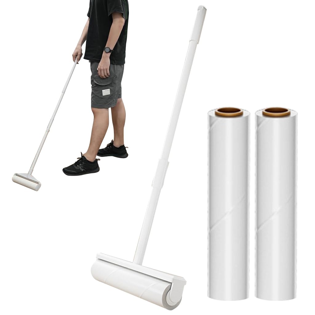 Supvox® Large Lint Roller with long Handle Retractable Sticky 3 lint roller lint remover 9.5" Wide Lint Rollers for Clothes, Cleaning Carpets, Cars and Pet Hair (3 Rolls, 60 Sheets/Roll) (B0D6374MK9) Amazon Price History, Amazon Price Tracker